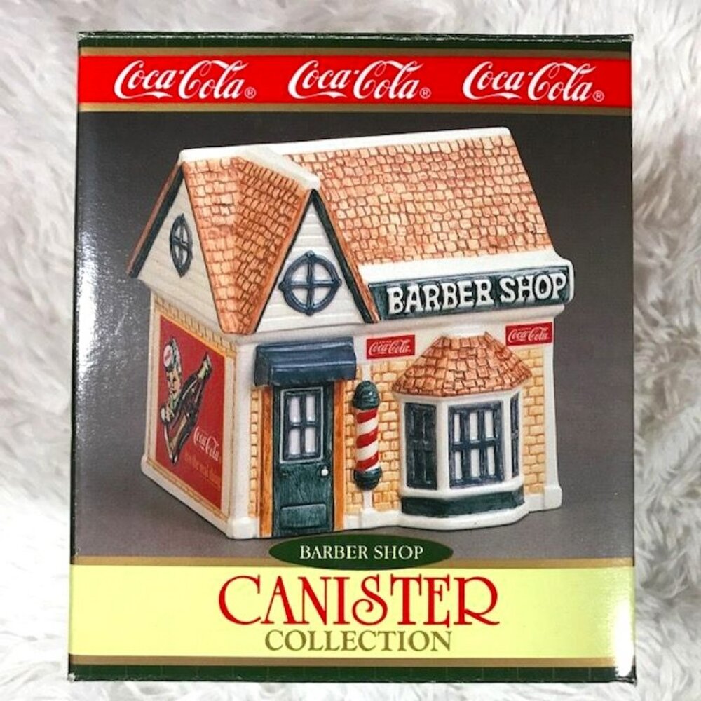 Vintage Coca-Cola Canister Collection 'Barber Shop' Miniature Canister